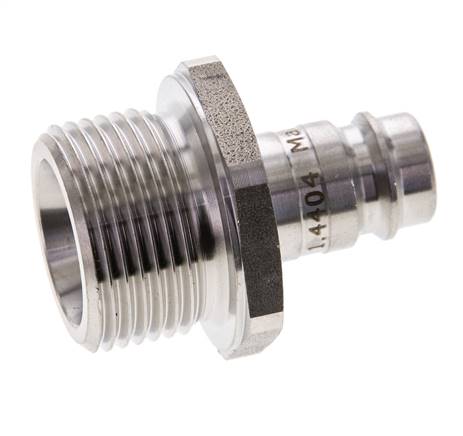 Edelstahl 316L DN 10 Luftkupplungsstecker G 3/4 Zoll Außengewinde