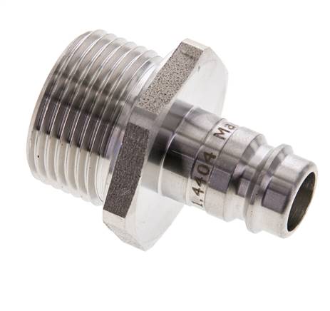 Edelstahl 316L DN 10 Luftkupplungsstecker G 3/4 Zoll Außengewinde