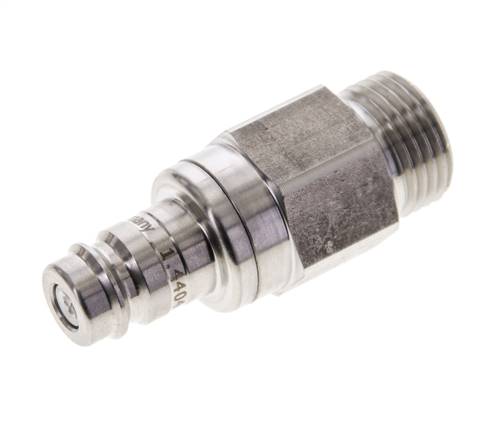 Edelstahl 316L DN 10 Luftkupplungsstopfen G 1/2 Zoll Außengewinde Doppelabsperrung