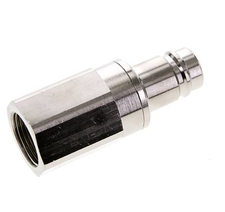 Messing vernickelt DN 15 Luftkupplungsstecker G 1 Zoll Innengewinde Doppelabsperrung