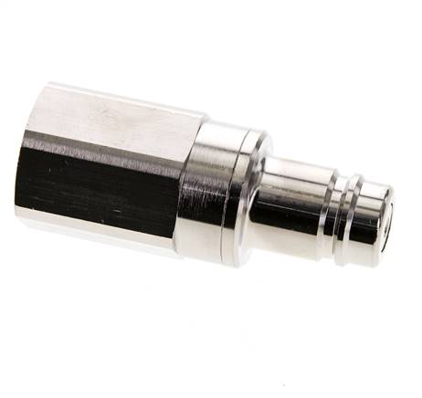 Messing vernickelt DN 15 Luftkupplungsstecker G 1 Zoll Innengewinde Doppelabsperrung