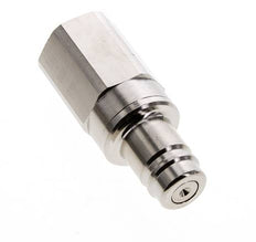 Messing vernickelt DN 15 Luftkupplungsstecker G 1 Zoll Innengewinde Doppelabsperrung