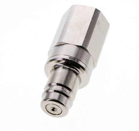 Messing vernickelt DN 15 Luftkupplungsstecker G 1 Zoll Innengewinde Doppelabsperrung