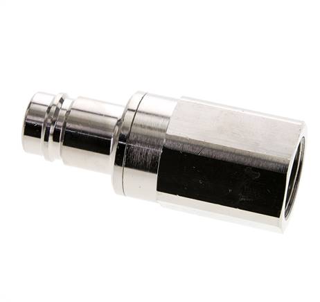 Messing vernickelt DN 15 Luftkupplungsstecker G 1 Zoll Innengewinde Doppelabsperrung