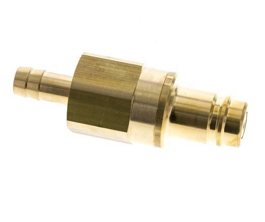 Brass DN 15 Air Coupling Plug 13 mm Hose Pillar Double Shut-Off