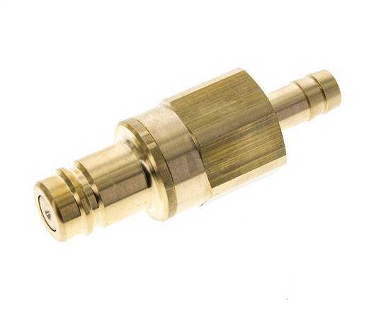 Brass DN 15 Air Coupling Plug 13 mm Hose Pillar Double Shut-Off