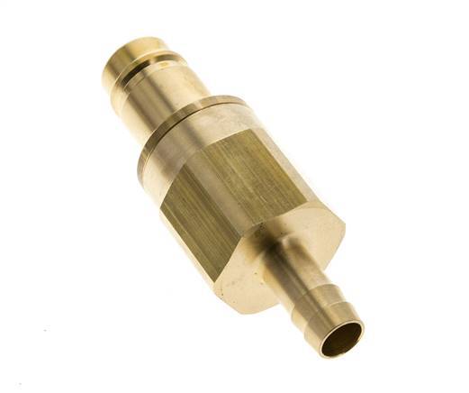 Brass DN 15 Air Coupling Plug 13 mm Hose Pillar Double Shut-Off