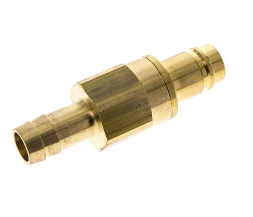 Brass DN 15 Air Coupling Plug 19 mm Hose Pillar Double Shut-Off