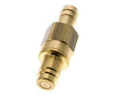 Brass DN 15 Air Coupling Plug 19 mm Hose Pillar Double Shut-Off