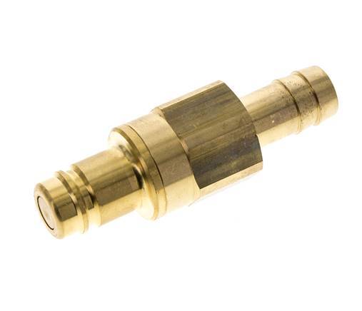 Brass DN 15 Air Coupling Plug 19 mm Hose Pillar Double Shut-Off