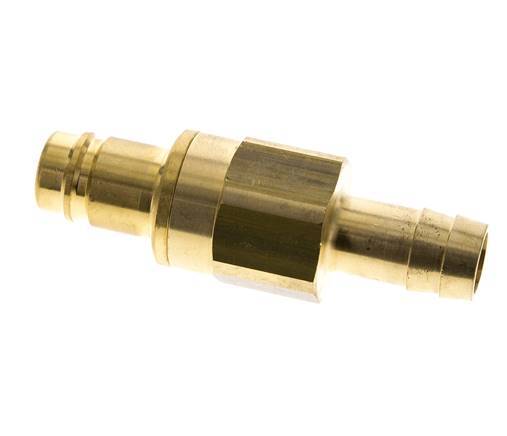 Brass DN 15 Air Coupling Plug 19 mm Hose Pillar Double Shut-Off