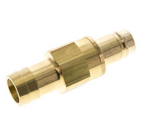 Brass DN 15 Air Coupling Plug 25 mm Hose Pillar Double Shut-Off