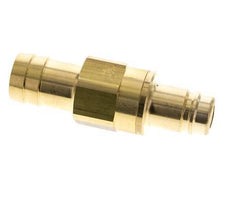Brass DN 15 Air Coupling Plug 25 mm Hose Pillar Double Shut-Off