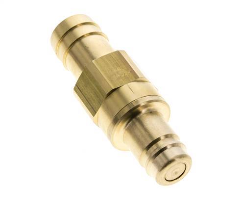 Brass DN 15 Air Coupling Plug 25 mm Hose Pillar Double Shut-Off