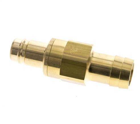 Brass DN 15 Air Coupling Plug 25 mm Hose Pillar Double Shut-Off