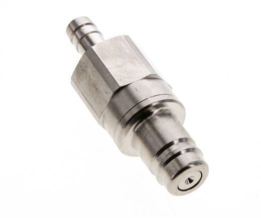 Nickel-plated Brass DN 15 Air Coupling Plug 13 mm Hose Pillar Double Shut-Off