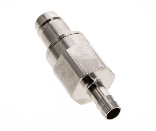 Nickel-plated Brass DN 15 Air Coupling Plug 13 mm Hose Pillar Double Shut-Off