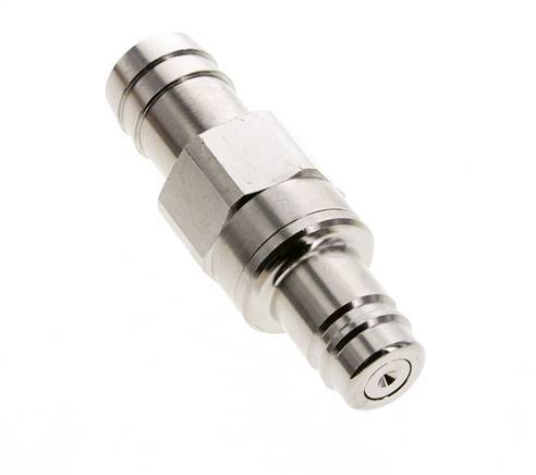 Nickel-plated Brass DN 15 Air Coupling Plug 25 mm Hose Pillar Double Shut-Off