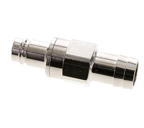 Nickel-plated Brass DN 15 Air Coupling Plug 25 mm Hose Pillar Double Shut-Off