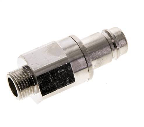 Nickel-plated Brass DN 15 Air Coupling Plug G 1/2 inch Male Double Shut-Off