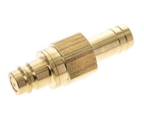 Brass DN 19 Air Coupling Plug 25 mm Hose Pillar Double Shut-Off