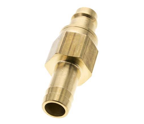 Brass DN 19 Air Coupling Plug 25 mm Hose Pillar Double Shut-Off