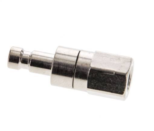 Nickel-plated Brass DN 2.7 (Micro) Air Coupling Plug M5 Female Double Shut-Off
