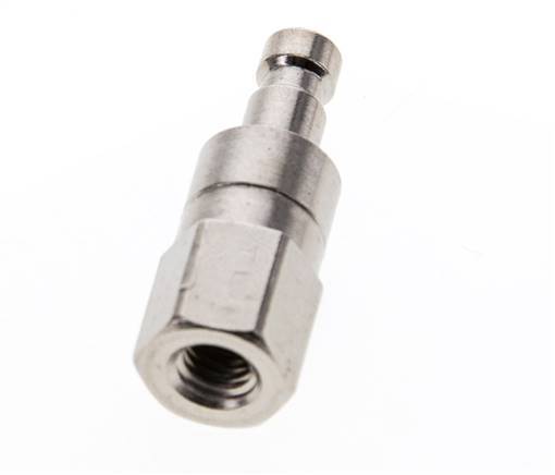 Nickel-plated Brass DN 2.7 (Micro) Air Coupling Plug M5 Female Double Shut-Off