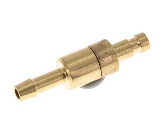 Brass DN 2.7 (Micro) Air Coupling Plug 4 mm Hose Pillar Double Shut-Off