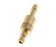 Brass DN 2.7 (Micro) Air Coupling Plug 4 mm Hose Pillar Double Shut-Off