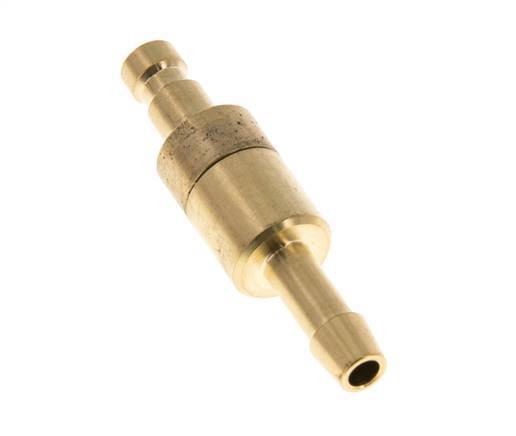 Brass DN 2.7 (Micro) Air Coupling Plug 4 mm Hose Pillar Double Shut-Off