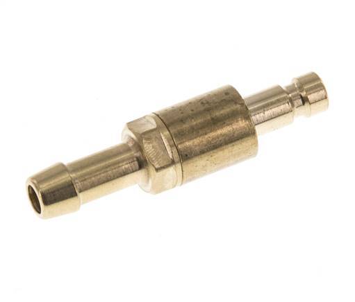 Brass DN 2.7 (Micro) Air Coupling Plug 5 mm Hose Pillar Double Shut-Off