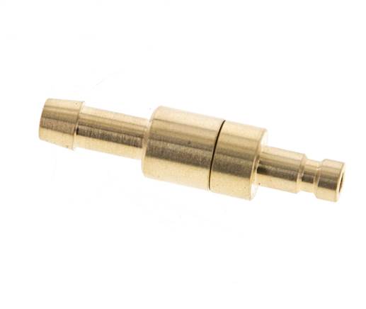Messing DN 2,7 (Micro) Luftkupplungsstecker 5 mm Schlauchsäule Doppelabsperrung