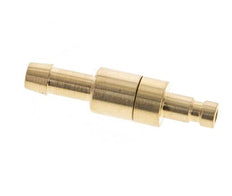 Messing DN 2,7 (Micro) Luftkupplungsstecker 5 mm Schlauchsäule Doppelabsperrung