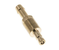 Brass DN 2.7 (Micro) Air Coupling Plug 5 mm Hose Pillar Double Shut-Off