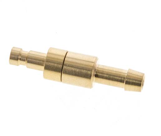 Messing DN 2,7 (Micro) Luftkupplungsstecker 5 mm Schlauchsäule Doppelabsperrung