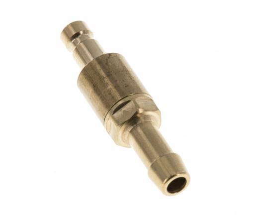 Brass DN 2.7 (Micro) Air Coupling Plug 5 mm Hose Pillar Double Shut-Off