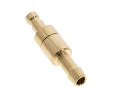 Messing DN 2,7 (Micro) Luftkupplungsstecker 5 mm Schlauchsäule Doppelabsperrung