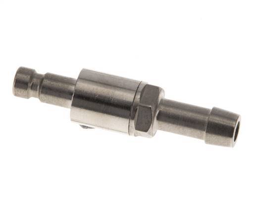 Nickel-plated Brass DN 2.7 (Micro) Air Coupling Plug 5 mm Hose Pillar Double Shut-Off FKM