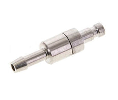 Messing vernickelt DN 2,7 (Micro) Luftkupplungsstecker 4 mm Schlauchsäule Doppelabsperrung
