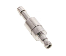 Messing vernickelt DN 2,7 (Micro) Luftkupplungsstecker 4 mm Schlauchsäule Doppelabsperrung