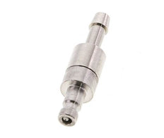 Messing vernickelt DN 2,7 (Micro) Luftkupplungsstecker 4 mm Schlauchsäule Doppelabsperrung