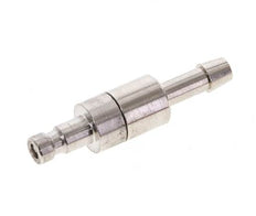 Messing vernickelt DN 2,7 (Micro) Luftkupplungsstecker 4 mm Schlauchsäule Doppelabsperrung