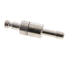 Messing vernickelt DN 2,7 (Micro) Luftkupplungsstecker 4 mm Schlauchsäule Doppelabsperrung