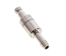 Messing vernickelt DN 2,7 (Micro) Luftkupplungsstecker 4 mm Schlauchsäule Doppelabsperrung