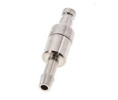 Messing vernickelt DN 2,7 (Micro) Luftkupplungsstecker 4 mm Schlauchsäule Doppelabsperrung