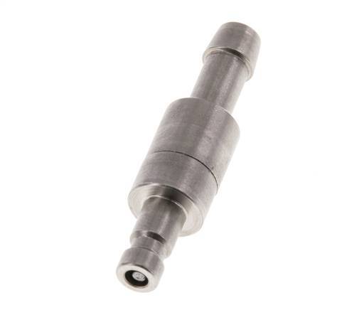 Stainless steel DN 2.7 (Micro) Air Coupling Plug 5 mm Hose Pillar Double Shut-Off