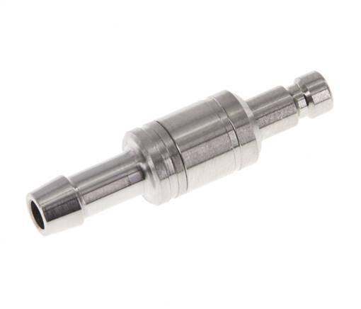 Stainless Steel 316L DN 2.7 (Micro) Air Coupling Plug 5 mm Hose Pillar Double Shut-Off