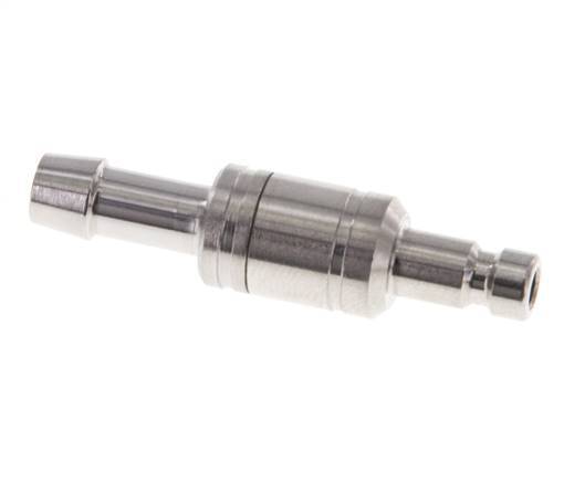 Stainless Steel 316L DN 2.7 (Micro) Air Coupling Plug 5 mm Hose Pillar Double Shut-Off