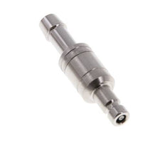 Stainless Steel 316L DN 2.7 (Micro) Air Coupling Plug 5 mm Hose Pillar Double Shut-Off